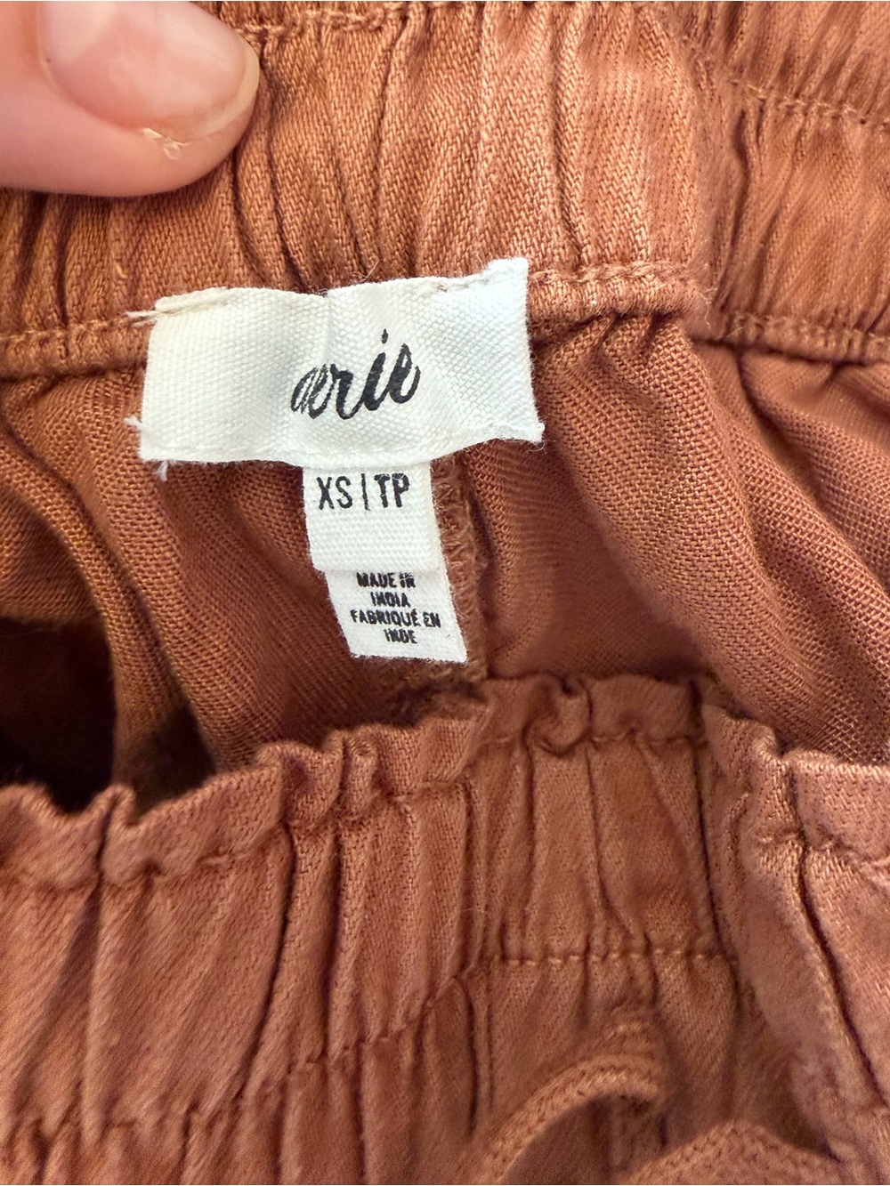 Aerie Boho Short Terracotta Brown Pull on. drawstring cotton size XS flowy - Picture 4 of 6